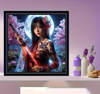 Preview: Diamond Painting Samurai-Kriegerin im Kimono